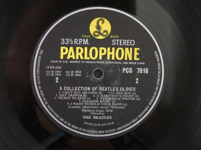 UK盤イエロー・パーロフォン マト1／1 A HARD DAY'S NIGHT